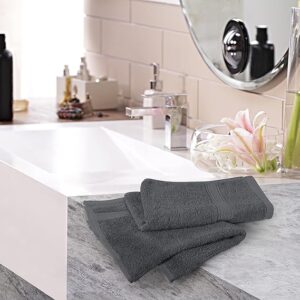 Towels 6 Pack Premium Hand Towels Set, (16 x 28 inches) 100% Ring Spun Cotton, Ultra Soft and Highly Absorbent 600GSM Towels for Bathroom, Gym, Shower, Hotel, and Spa (Grey)