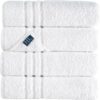 Linen White Bath Towels 4-Pack - 27x54 Inches Soft Lightweight and Highly Absorbent Quick Drying Towels, Premium Quality Perfect for Daily Use