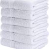 6 Pack Medium Bath Towel Set, 100% Ring Spun Cotton (24 x 48 Inches) Lightweight and Highly Absorbent Quick Drying Towels, Premium Towels for Hotel, Spa and Bathroom (White)